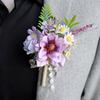 Handmade Groom Boutonniere Artificial Flower Wrist Corsage Bridal Corsage  Wedding Accessories