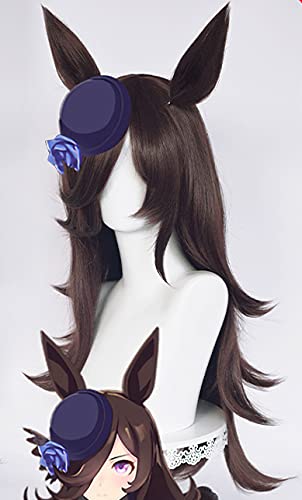 Heat-Resistant Cosplay Wig for Disguise, Includes Net and Comb, Wig, Ears, and Tail (Rice Shower)
