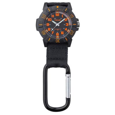 [Clefer] Taschenuhr Analog Karabineruhr Wasserdichtes Nylonarmband Schwarzes Zifferblatt CB-A272-OR Herren