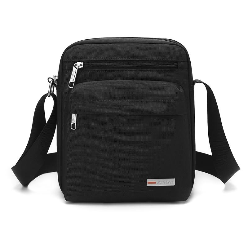 Borsa a tracolla in nylon multi-tasche con tracolla regolabile, borsa a spalla casual resistente per uomo, per viaggi quotidiani