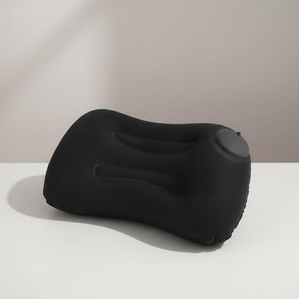 

Inflatable Travel Neck Pillow Airplane Car Office Comfort Folding Bed Cushion Support Home Accessories чёрный