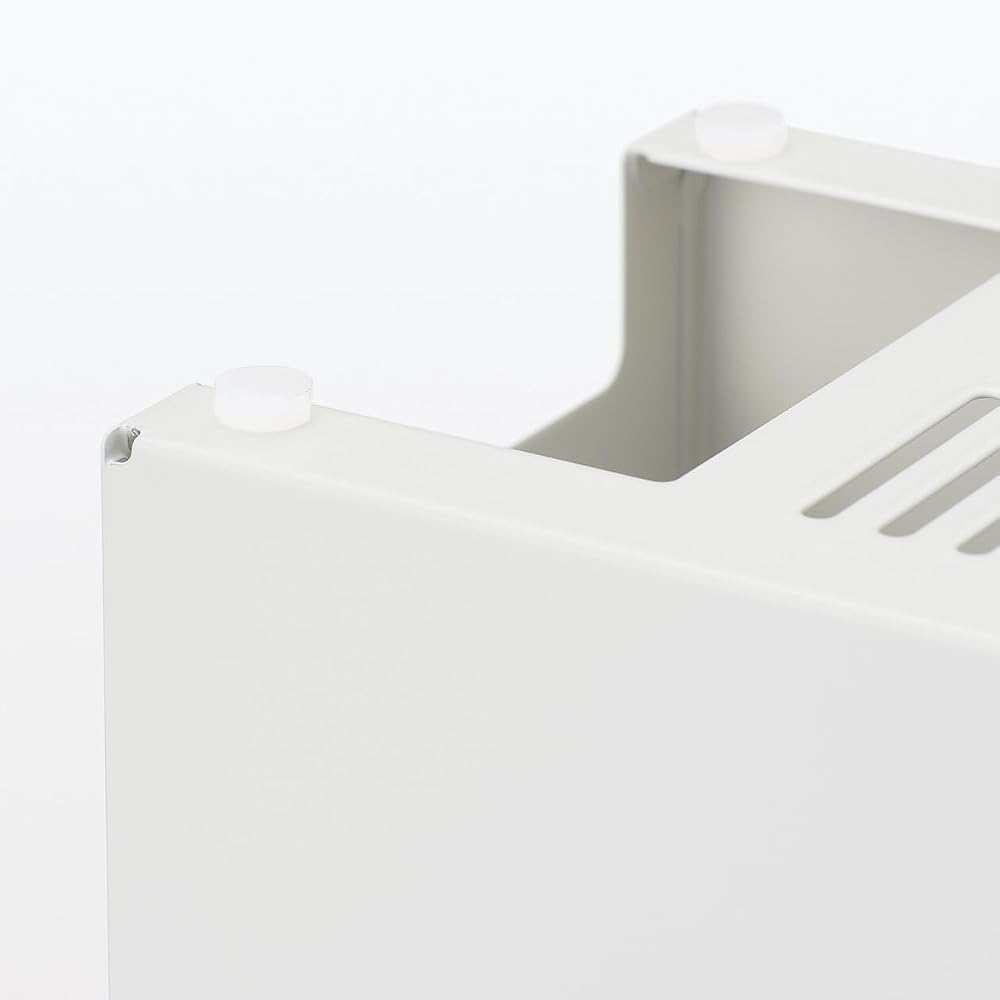 MUJI Steel Tap Storage Box Flap Type White Gray 32x10x14cm Cable Box Storage Box
