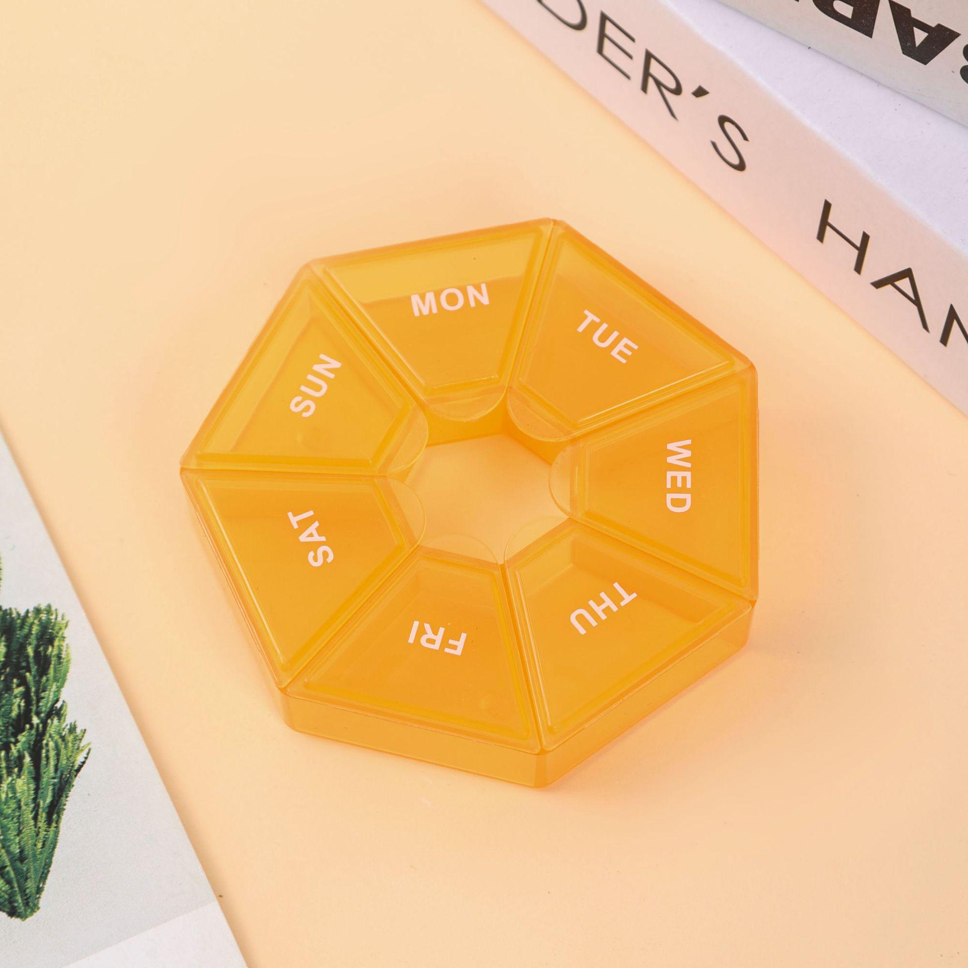 

7-Day Pill Organizer, 7-Compartment Transparent Plastic Box for Tablets & Small Jewelry 8.3*8.3*1.7 cm