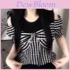 Summer Womens Fashion Off Shoulder Striped Shirt With 3d Effect For Casual Wear