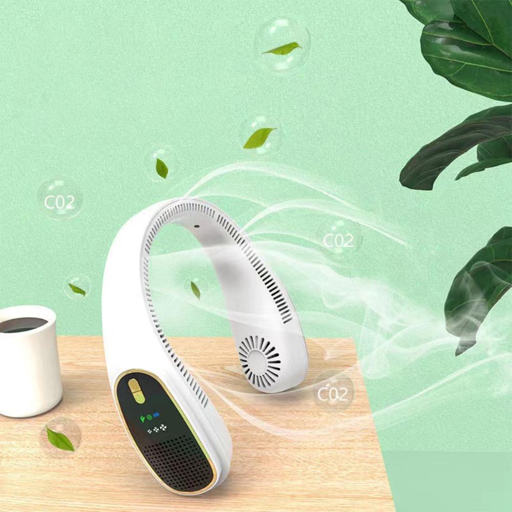 Portable Neck Fan Hands Free USB Rechargeable Bladeless Neck Fan Quiet Wearable Personal Fan for