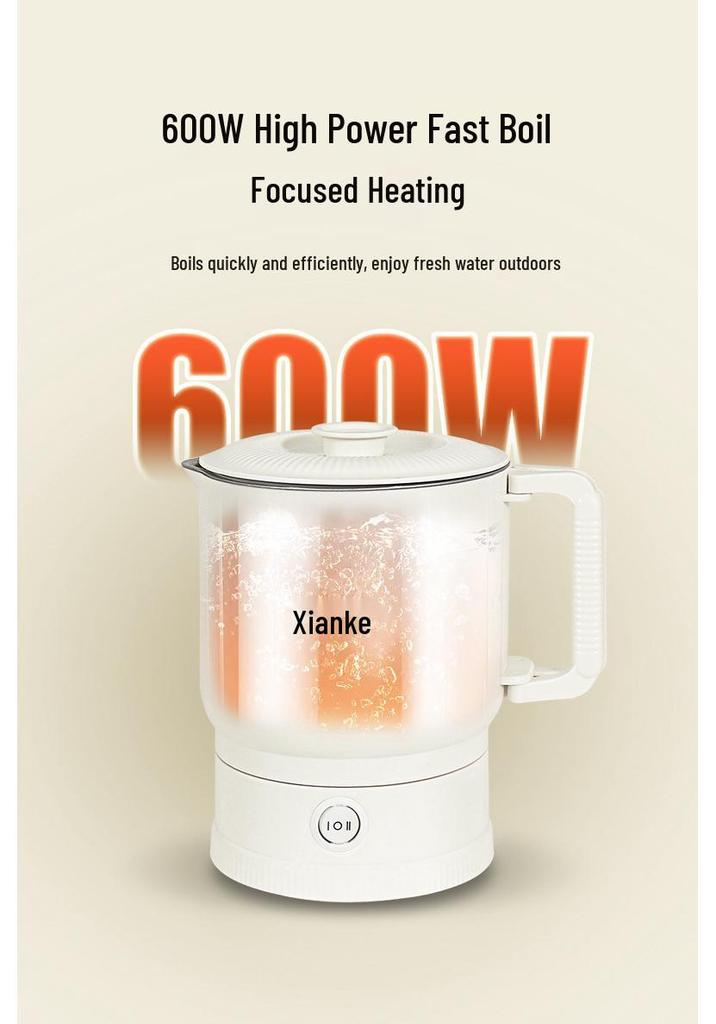 Compact and Portable Travel Electric Folding Kettle - Stainless Steel Multi-functional Water Cup.