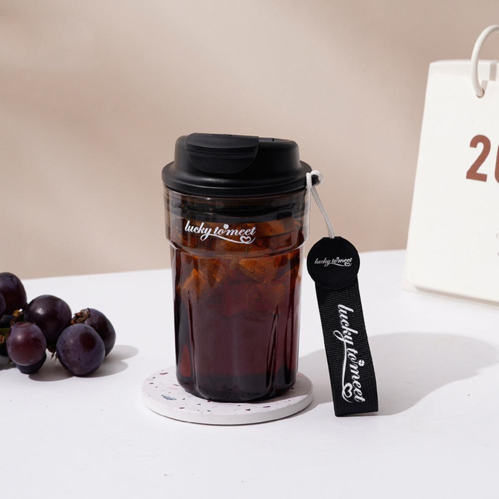 

Drinkware Sports Water Cup With Handle Straight Drinking Plastic Cup Gym Travelling чёрный