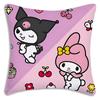 Kawaii Kuromi Sanrios Pillow Covers Cartoon Sofa Decorative Home Double-Sided Printing Short Plush Cute Cushion Cover