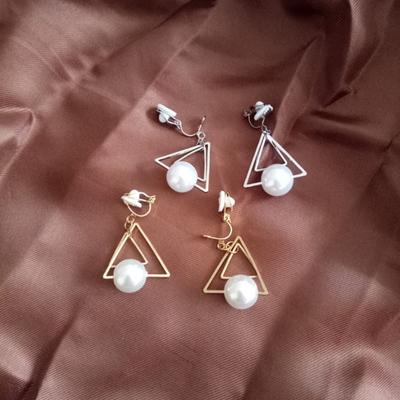 Simple Long Earrings Retro Imitation Pearl Earring Without Ear Holes for Women