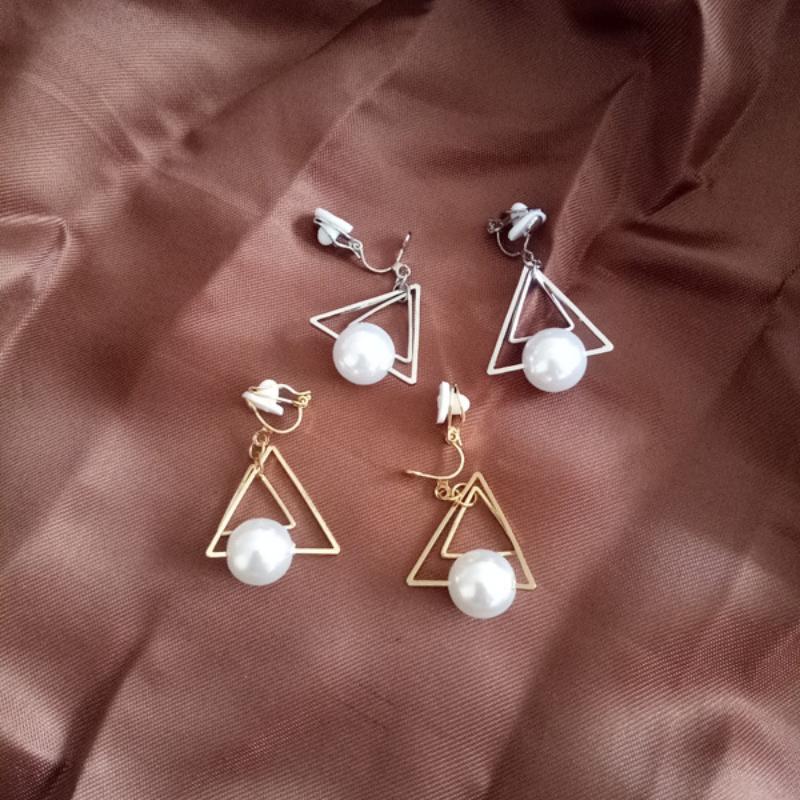 

Simple Long Earrings Retro Imitation Pearl Earring Without Ear Holes for Women