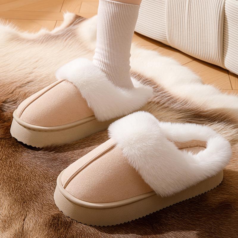Cotton slippers medium help winter bag and indoor home warmth plush cotton shoes winter