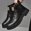 Mode Lässige Leder Herren Stiefeletten Kurze Outdoor Sneaker Klassische Rutschfeste Herren Motorradstiefel Handgefertigt Herren High Top Schuhe