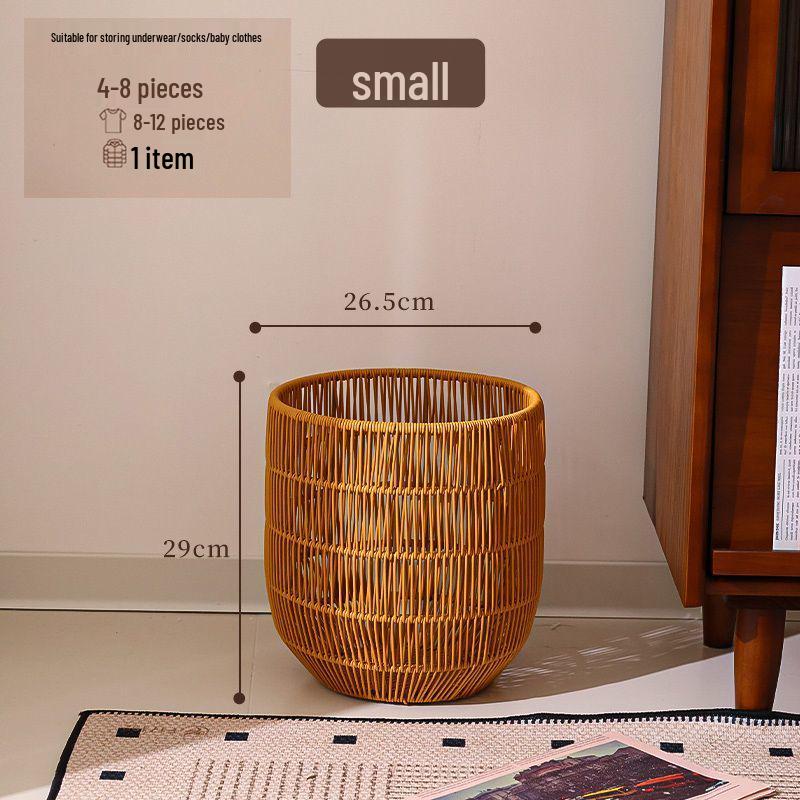 High-Value Waterproof Woven Rattan Laundry Basket for Bedroom and Bathroom