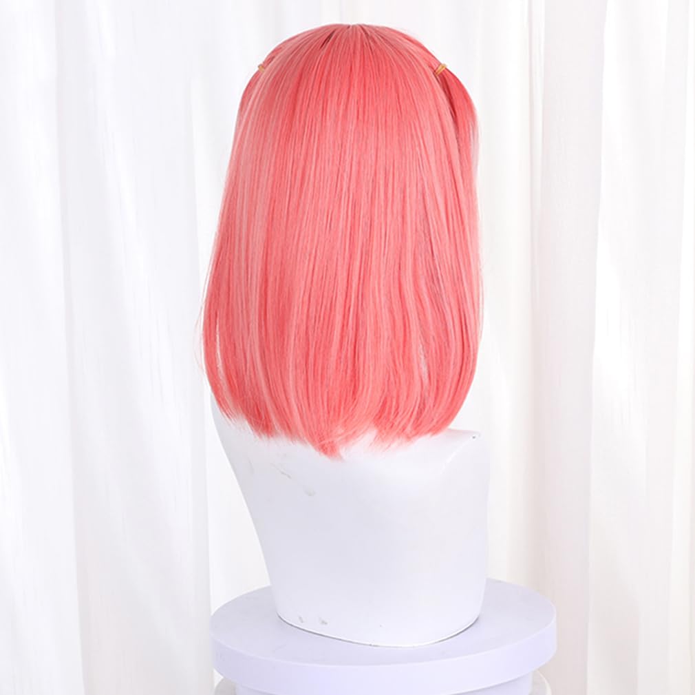 LAOBAO Nino Nakano Cosplay Pink and White Long Disguise Costume Accessory for School and Events Wig, Mesh, Twintails, Heat-Resistant, Wig, Parties,
