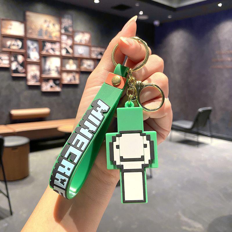 Cartoon Minecraft Sandbox Game Keychain Pendant Minecraft Couple Book Bag Keychain Gift large