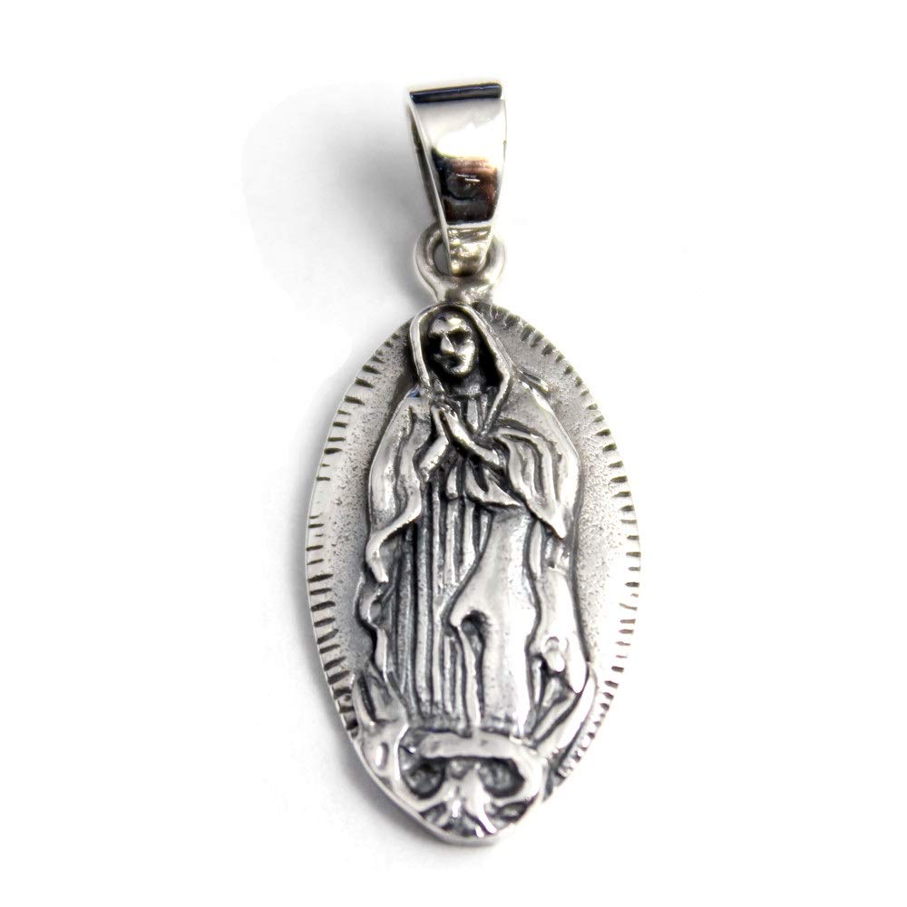 Mexico Our Lady of Guadalupe Christian Silver 925 Pendant for Women and Men