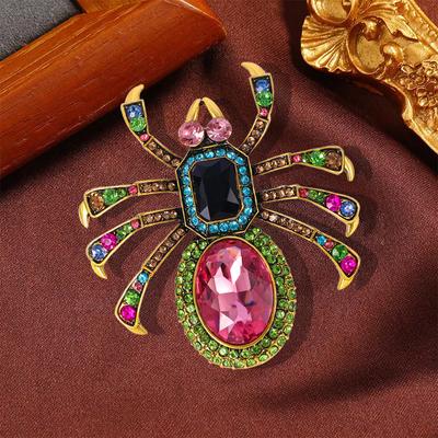 Vintage Exaggerated Spider Brooch Personalized Crystal Insect Brooch With Diamonds Spider Pin Accessories