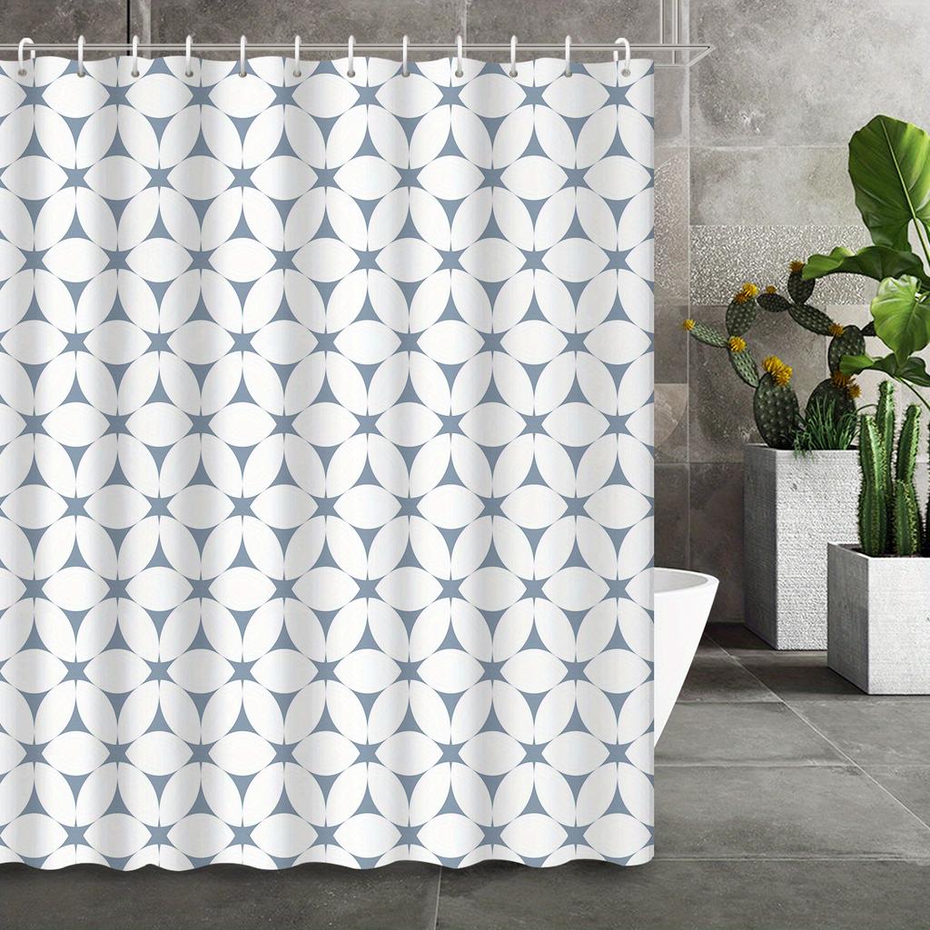 Creative Modern Geometric Symmetric Pattern Shower Curtain,Home & Bathroom Decor, Waterproof Fabric, Stylish Partition