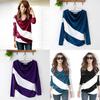 Women's Trendy Soft Batwing Long Sleeve Casual Blouse With Elegant Splicing Design