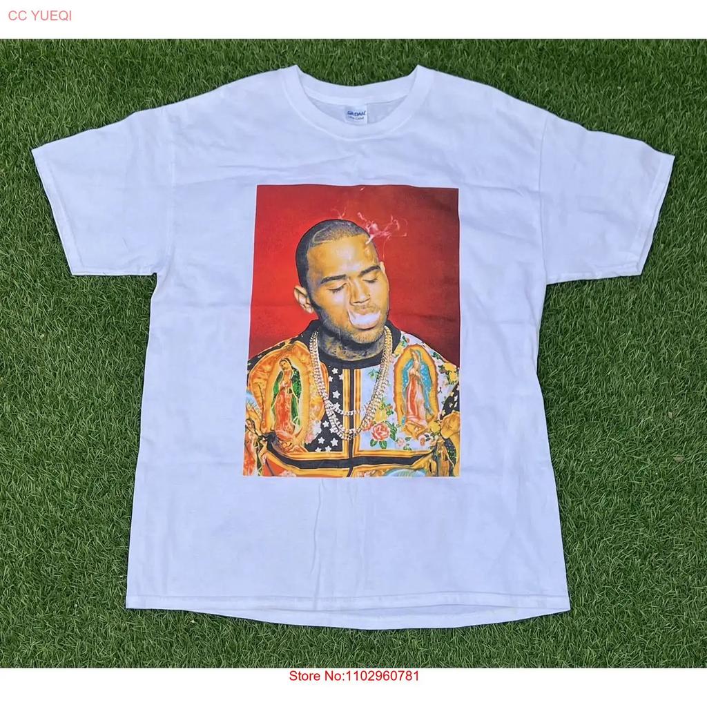 Chris Brown 2015 X Tour T Shirt Original Size Large Smoking Virgin Mary Vintage Soft Designer Clothes Stylish Stretched