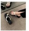 Damen Sandalen mit klobigem Absatz und Plateau, 2025 Neue Zwei-Wege Sommer-Strand-Slipper mit Zehensteg-Design.