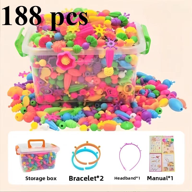 Children's DIY Bead Jewelry Making Kit Beginner Friendly Craft Set for Girls Make Necklace Bracelet Ring Art Craft Gift