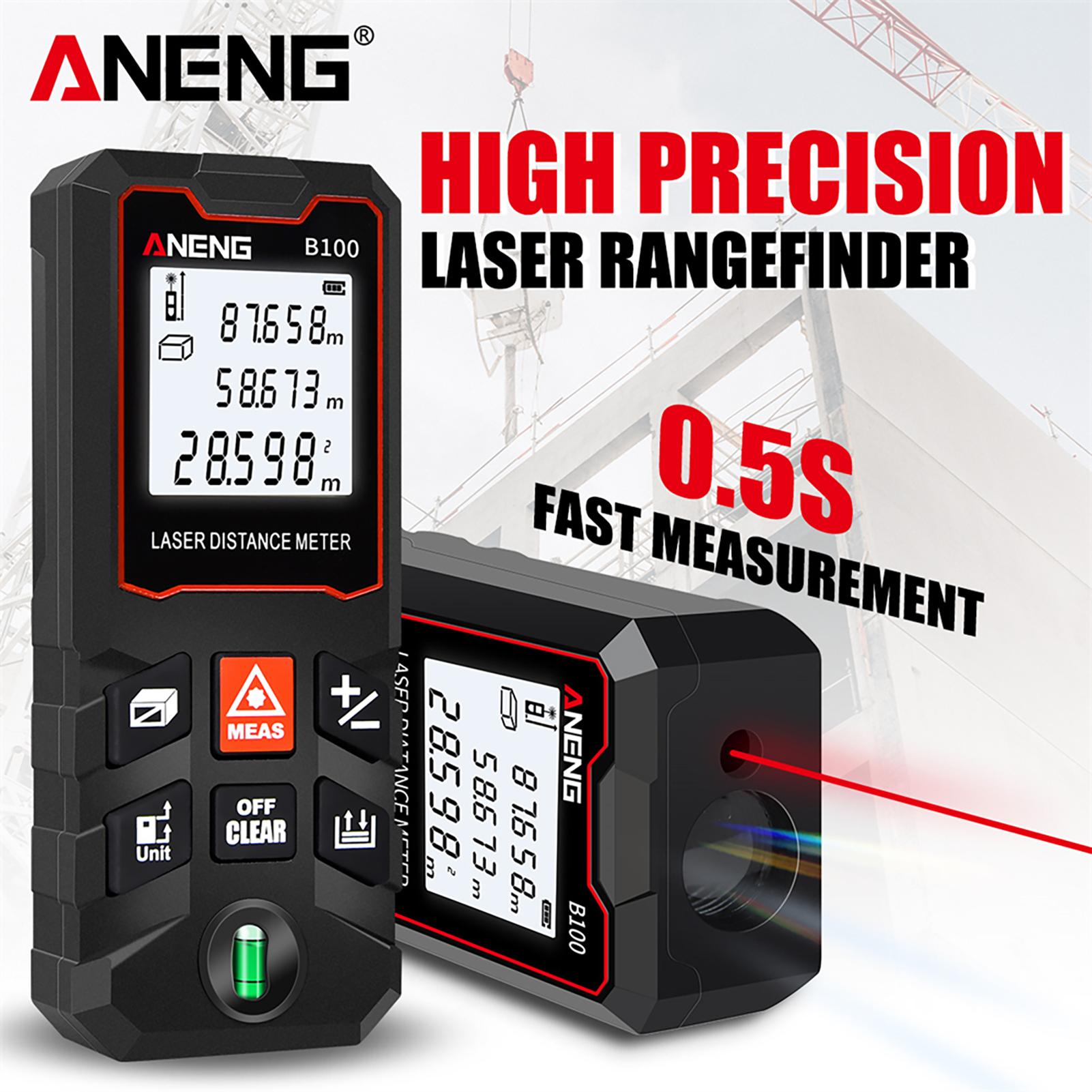 

ANENG B60 Laser Distance Meter Handheld Mini Distance Meter Multi functional Laser Range Finder 40-100M Range Measuring Tools 60m чёрный