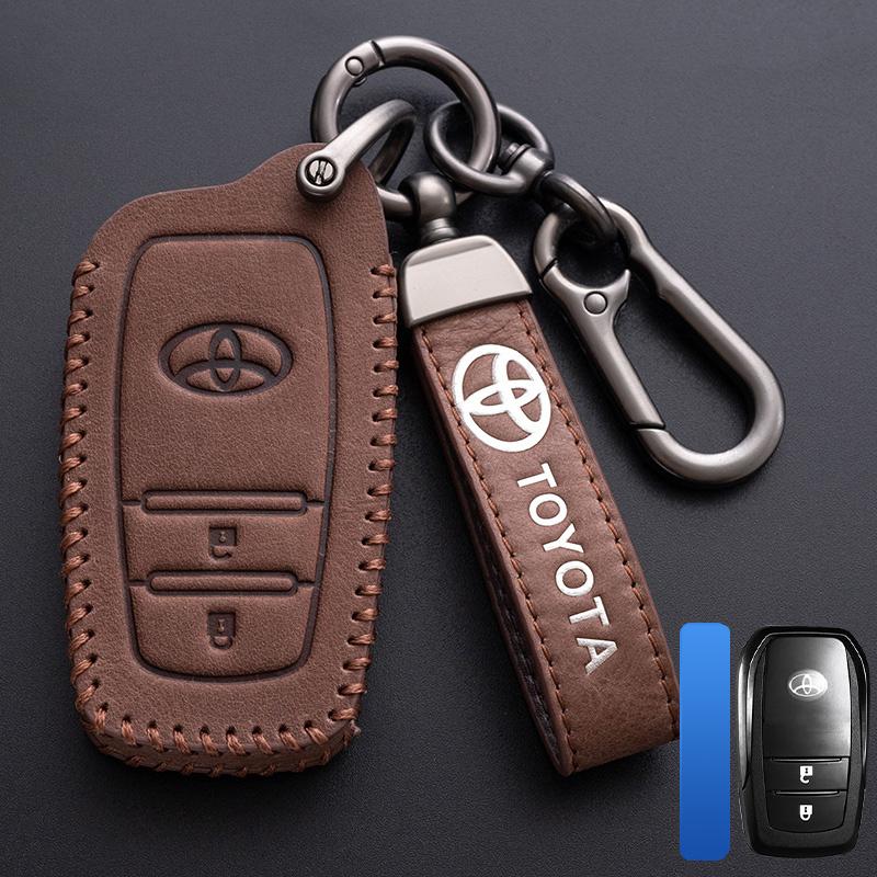 2026 Heiß Für Toyota Radkappen Leder Auto Schlüsselhülle Abdeckung Schale Tasche Für Toyota Corolla SE 2023 Camry 50 55 TLC200 Yaris Land Cruis