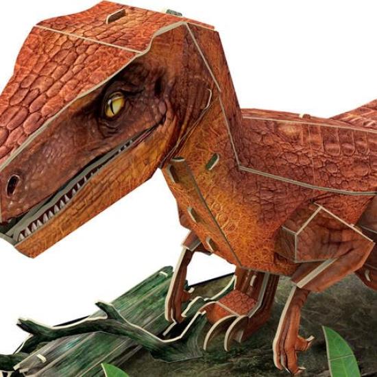 ASSYME Velociraptor Papercraft 3D Puzzle, Easy for Kids, No Glue or Tools Required