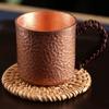 Vintage Pure Copper Cup,Hammer Texture Weave Handle 100 Ml Breakfast Milk Coffee Mug,Handcrafted Tea Tumbler Drinkware Tableware