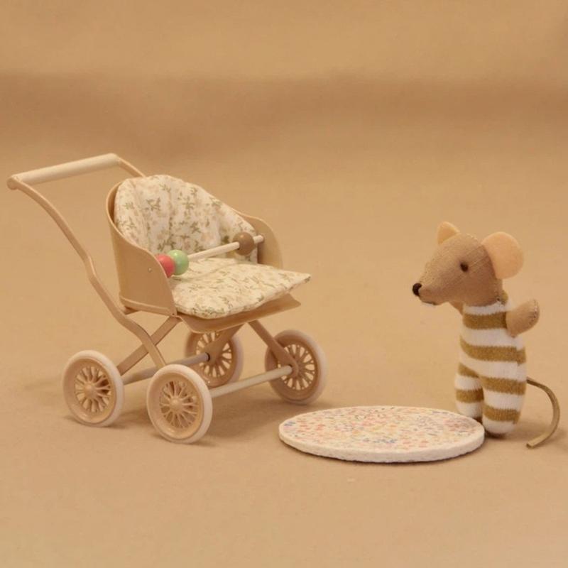 1:12 Miniatyr Kunstig Barnevogn Egnet For Bjd Ob11 Dukkehus Hjemmeinnredning Møbeldekor