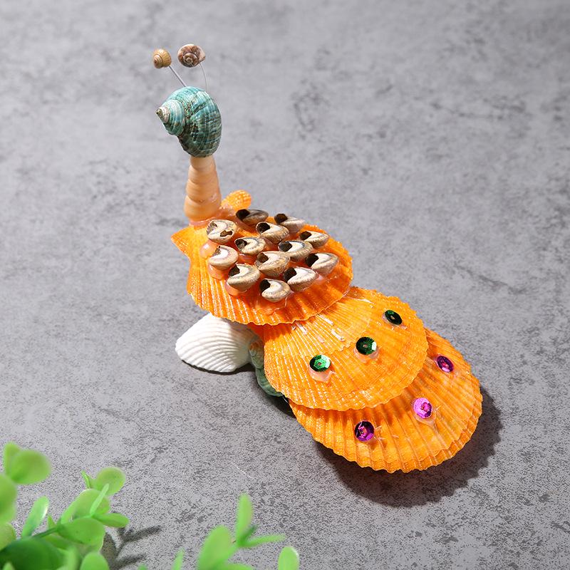 Натуральная морская раковина Золотой гребешок DIY Украшение в виде павлина для Аквариума 1pc