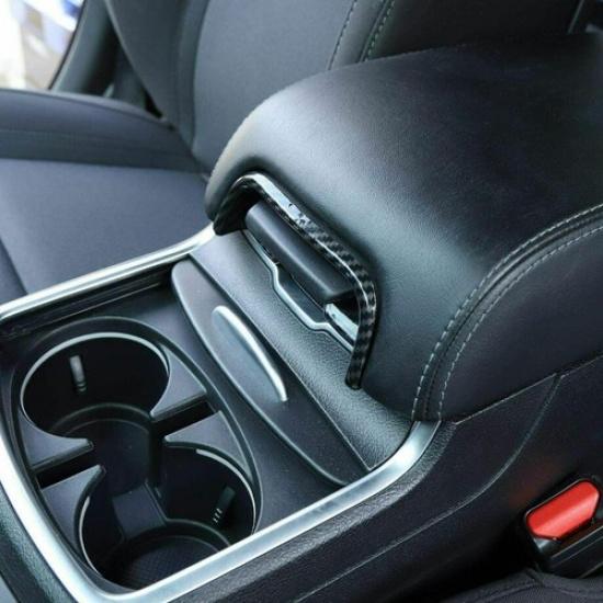 For 11-23 Dodge Charger Carbon Fiber Center Armrest Box Switch Button Cover Trim