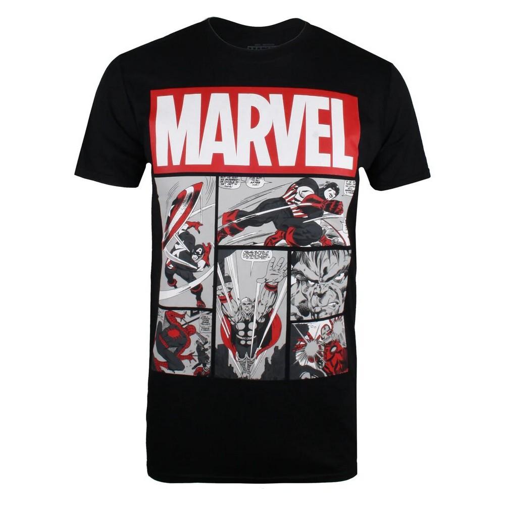 Marvel Camiseta cómica de héroes para hombre
