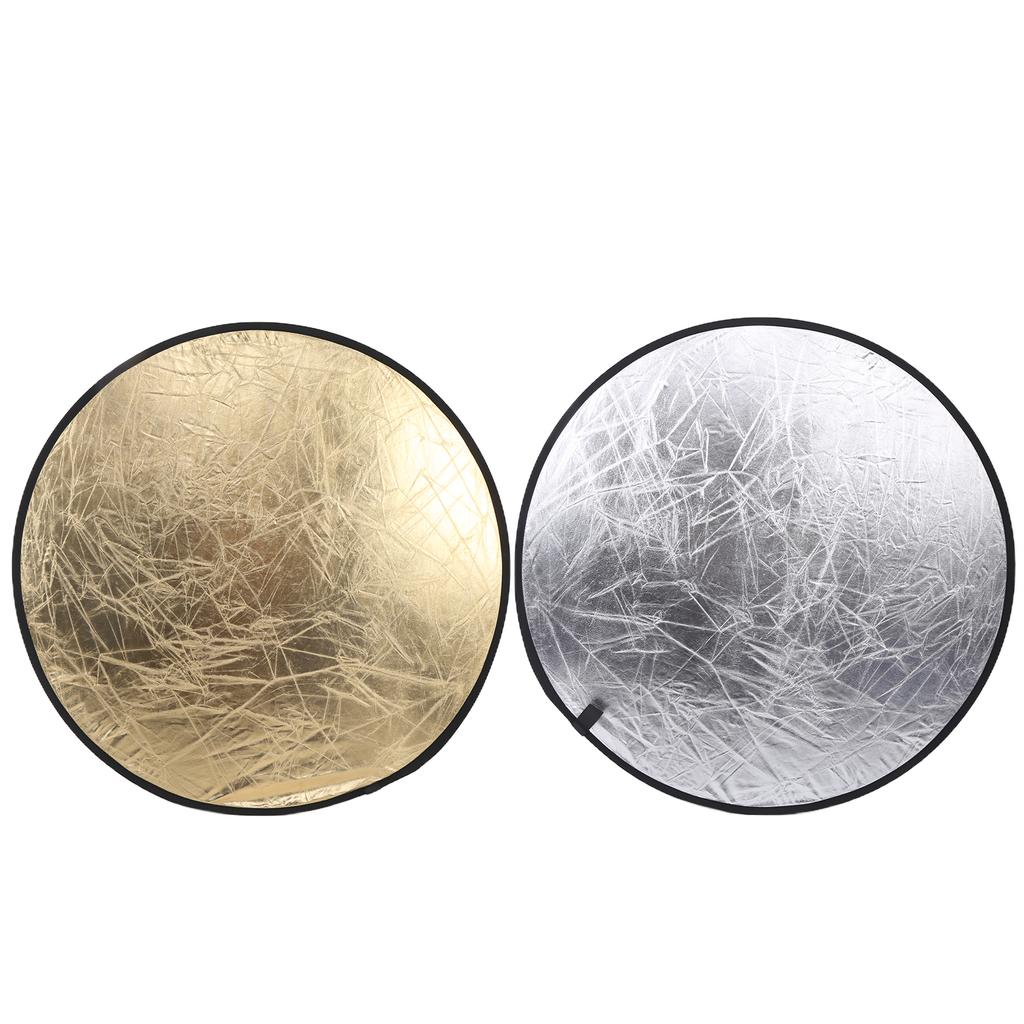 80cm 31.5in 2 in 1 Gold and Silver Photography Lighting Reflector Portable Collapsible Photo Studio Reflector with