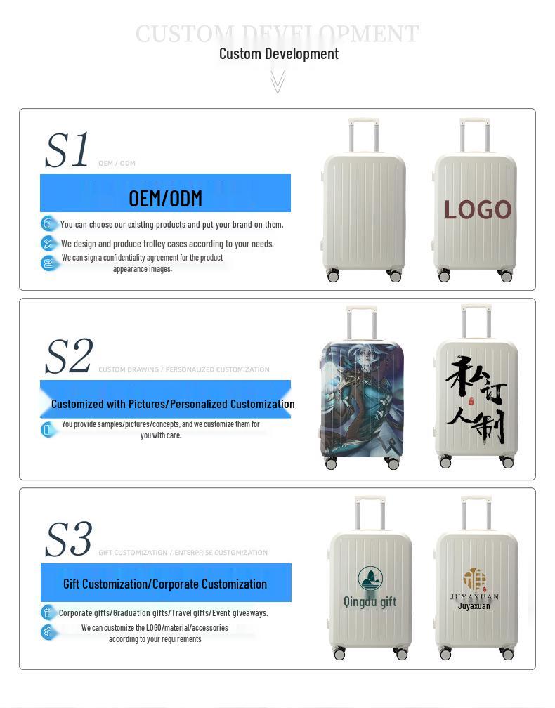 High-Value Trolley Case: Large Capacity Travel Suitcase with Double-Layer Zipper for Men and Women Students