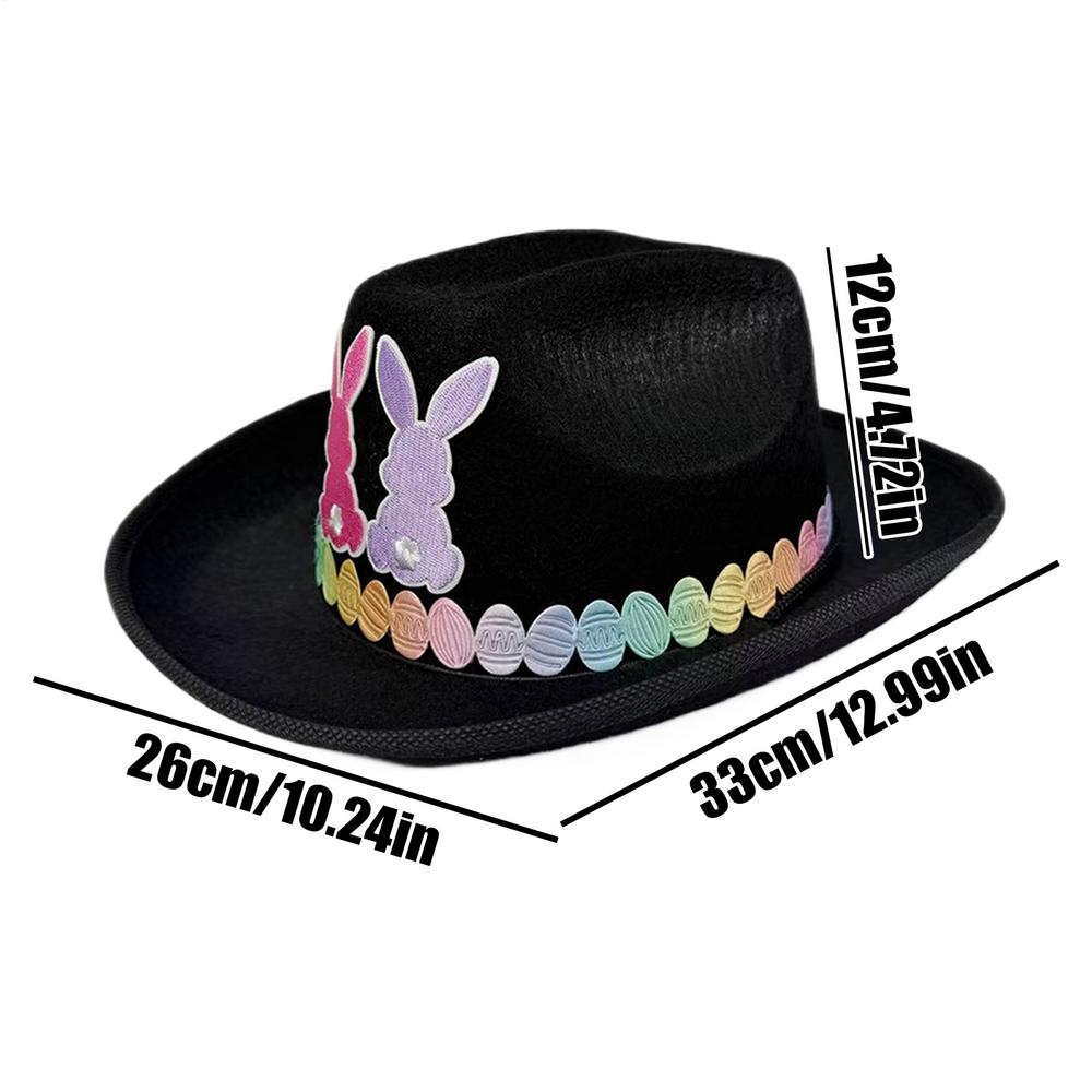 Kids Easter Cowgirl Hat Non-Woven Bunny Ear Cowboy Party Favors Kids Costume Easter Cowgirl Hat For Party Celebration Carnival