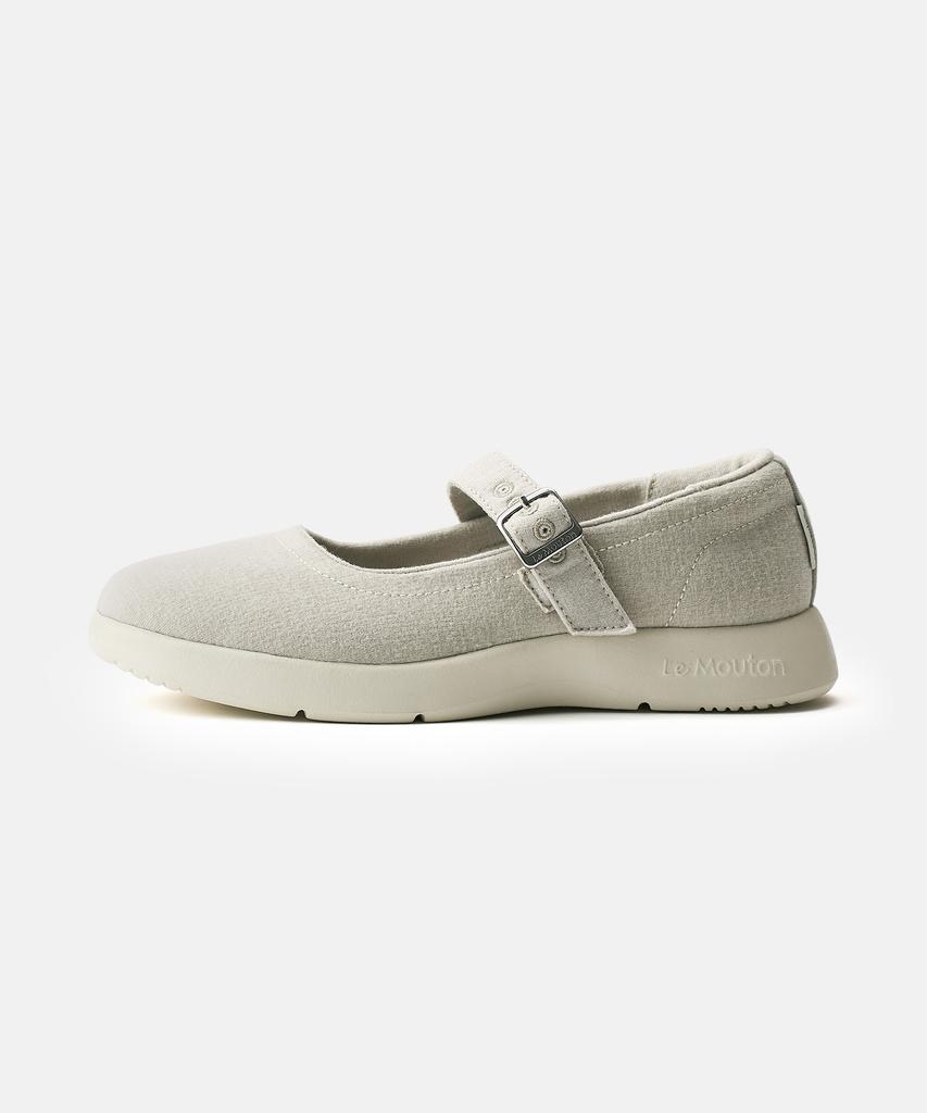 Lemouton Comfortable Merino Wool Mary Jane Sneakers Ivory