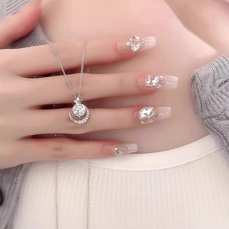 Sweet Star Moon Zircon Necklace Women's Light Luxury Niche Design Clavicle Chain Temperament Simple Accessories