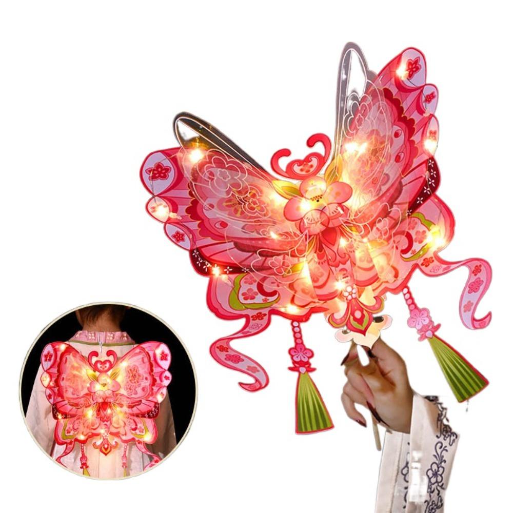 Luminous Handheld Glowing Lantern Handmade Light-Up Butterfly Lantern  Props