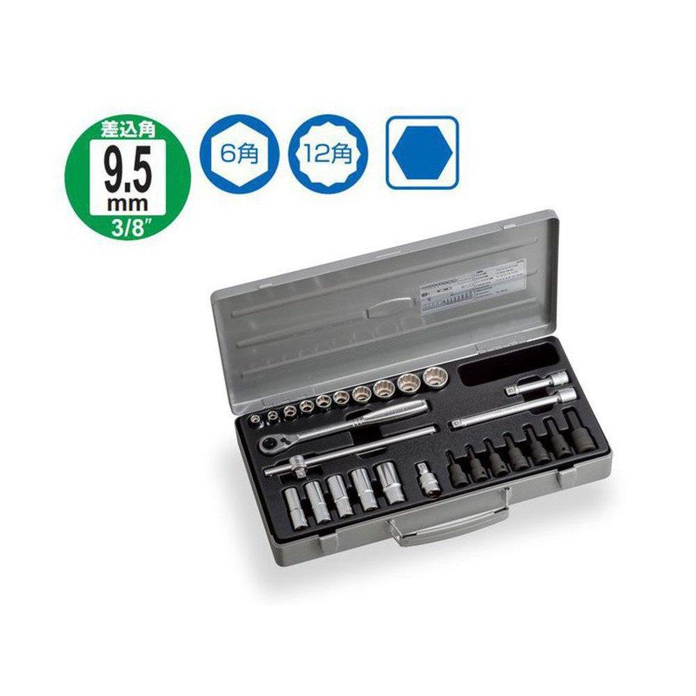 TONE Mixed Socket Wrench Set MX300 Drive Silver Contents 27 items 9.5mm (3/8")