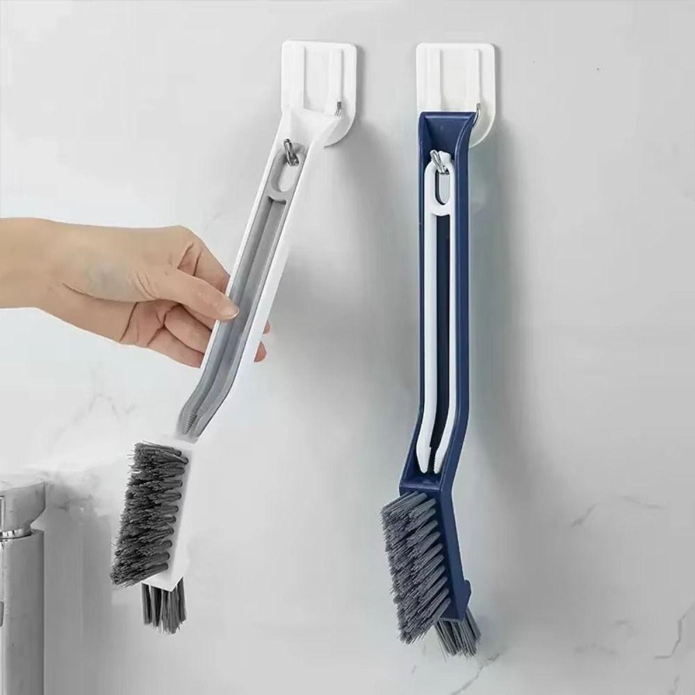 3 in1 Long Handled Gap Brush Hard Bristled Corner Brush Effective Crevice Brush  Bathroom Cleaning
