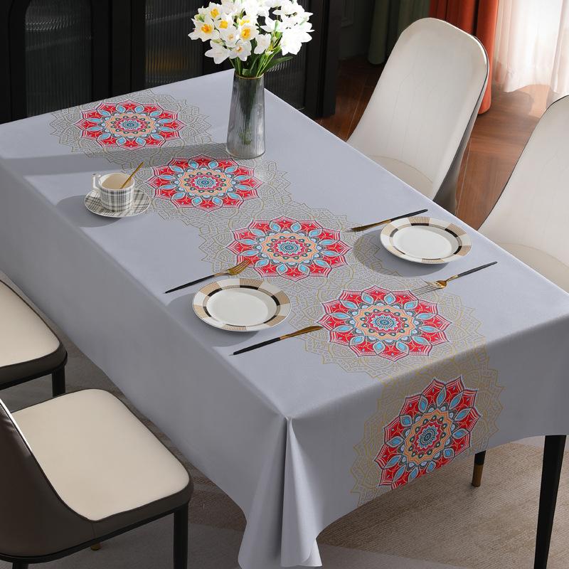 National Color And Natural Fragrance Tablecloth Waterproof And Oil-Proof Leave-In Chinese Classical Pvc Tablecloth Dining Table Mat