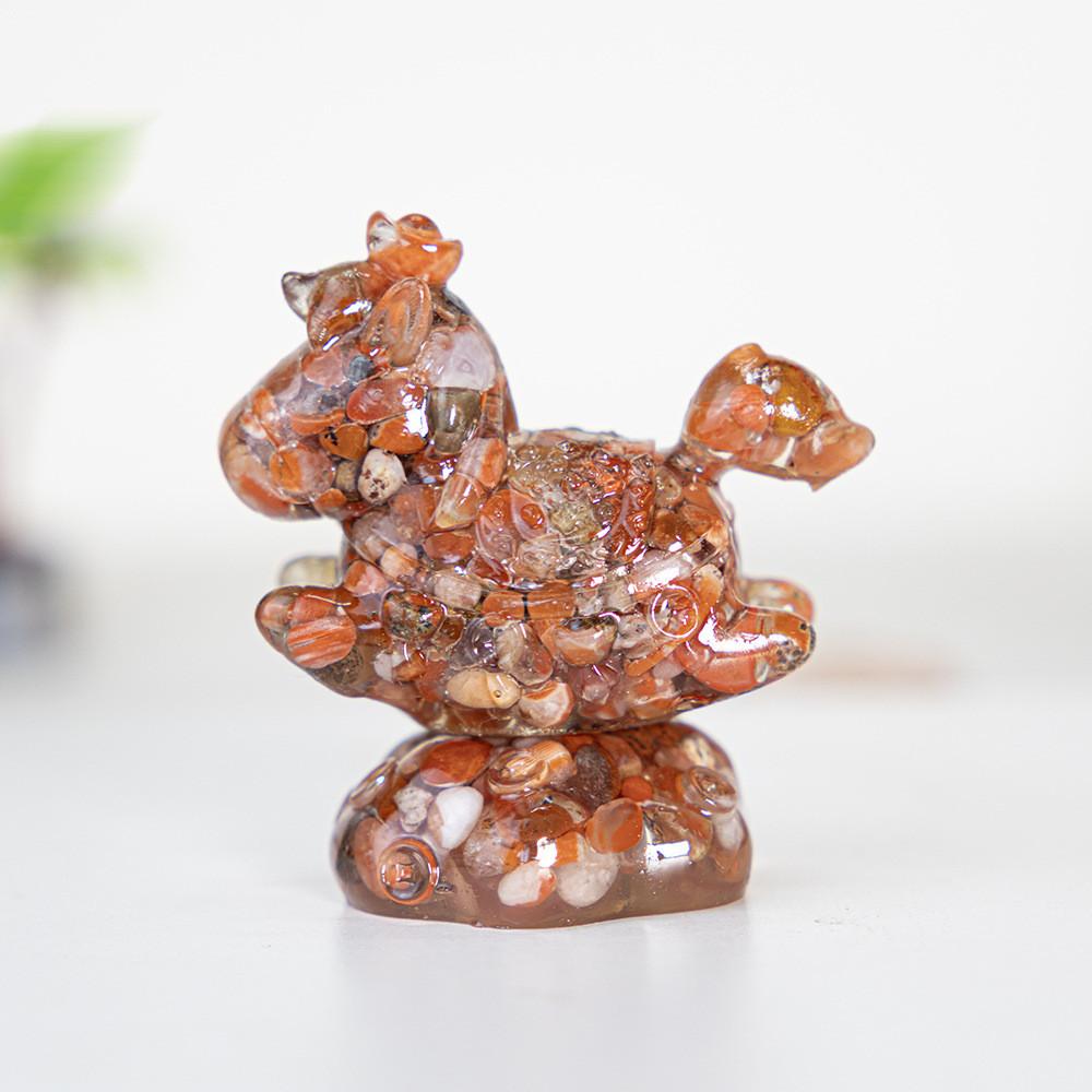 Resin Crystal Horses Desk Decor With Rotatable Animal Figurine For Gift Giving And Home Office