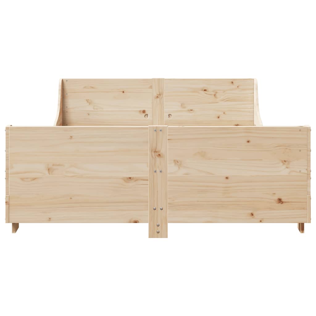 Vidaxl Bed Frame Without Mattress, 160X200 Cm, Solid Pine Wood