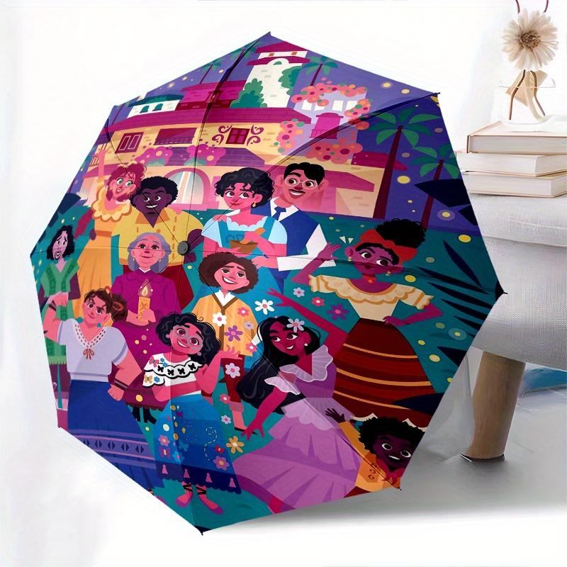 

Family Madrigal Encanto Durable Cartoon Folding Umbrella, Portable 3-Fold Compact Umbrella for Men and Women, Suitable for Travel or Daily U