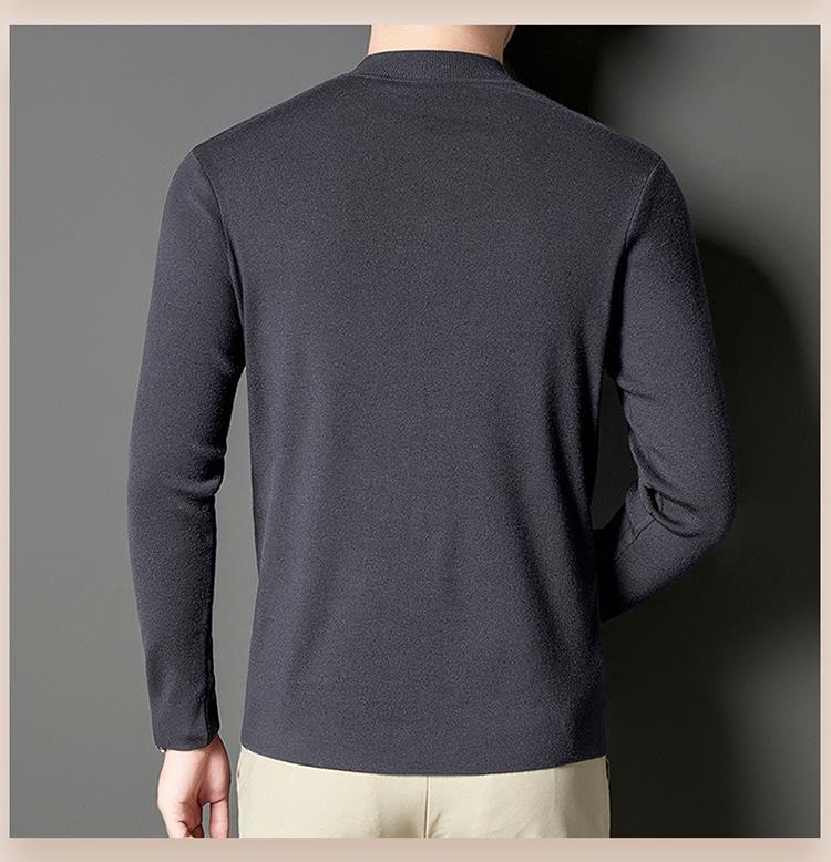 2025 Men's Winter Thickened Sweater: 48ct Fine-Spun, 400g Semi-High Collar, 100% Pure Wool