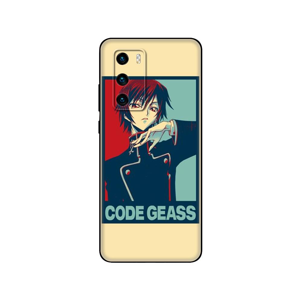 Schwarze TPU-Hülle für Huawei P30 Lite P30 Pro P40 Hülle für Huawei P40 LITE E P Smart 2020 Hülle Cover Japanischer Anime Code Geass