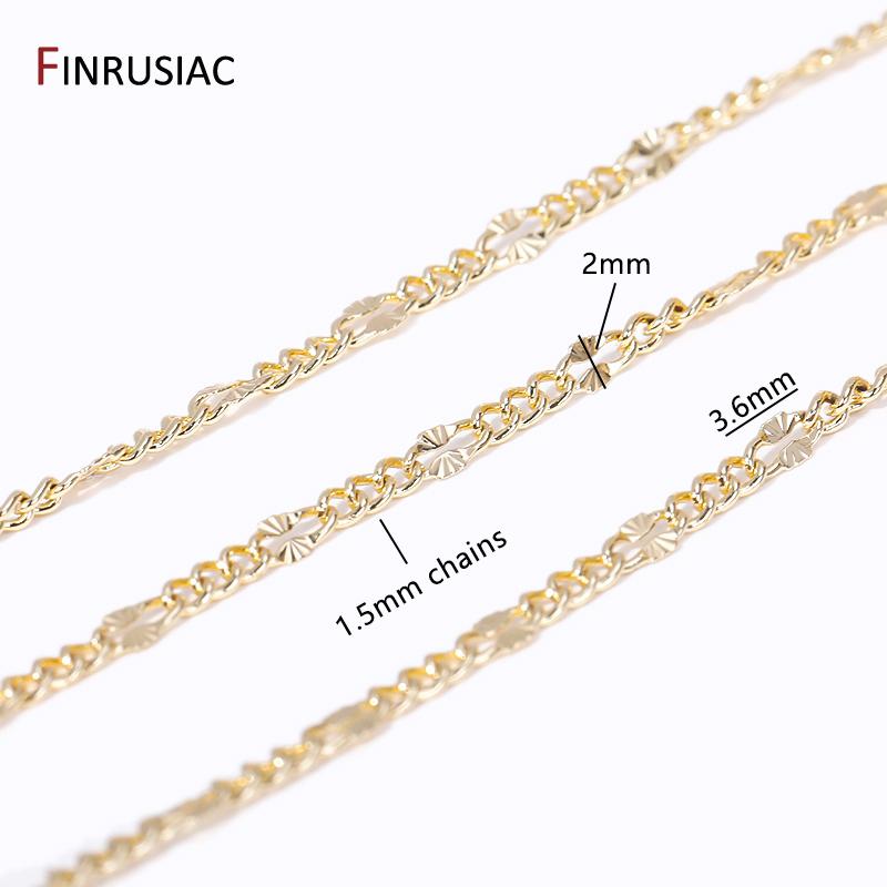 

14K Gold Plated Brass Sunflower Chains DIY Nacelace Bracelet Component, High Quality Gold Chain For Jewelry Making Supplies Length 1 meter