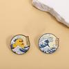 Kanagawa Rubber Duck Enamel Pins Ukiyo-e Ocean Wave Monster Brooches Lapel Badges Cartoon Jewelry Gift for Friends